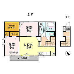 アリエッタB 2LDKの間取図画像