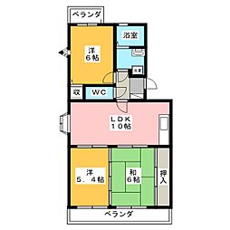 サンフォレストB 3LDKの間取図画像