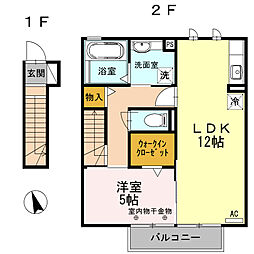 クロスFK 1LDKの間取図画像