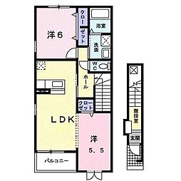 エントピア秋桜A 2LDKの間取図画像