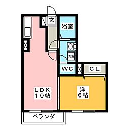 クレール 1LDKの間取図画像