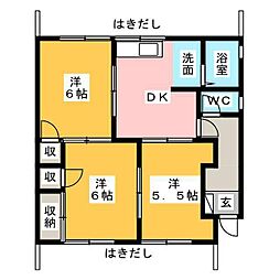 フォーブル田中 3DKの間取図画像