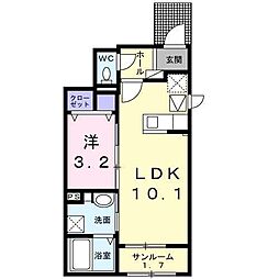 カリーナ ルナ 1LDKの間取図画像