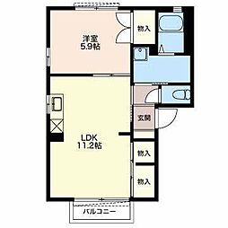 グリースM1 1LDKの間取図画像