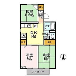 メゾンヤマショーB 3DKの間取図画像