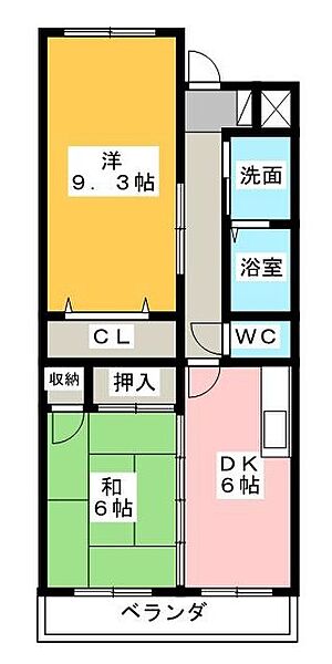 カームプレイス ｜静岡県磐田市中泉２丁目(賃貸マンション2DK・2階・46.56㎡)の写真 その2