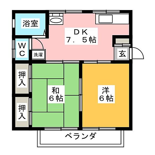西田フラッツ ｜静岡県袋井市西田(賃貸アパート2DK・2階・39.69㎡)の写真 その2