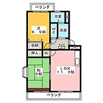 サンシャイン  ｜ 静岡県磐田市三ケ野台（賃貸マンション2LDK・2階・55.21㎡） その2