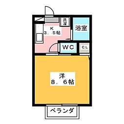コーポi 1Kの間取図画像