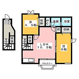 アメニティ・ロジュマンA 2LDKの間取図画像