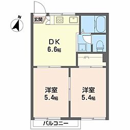 サンベルテ 2DKの間取図画像