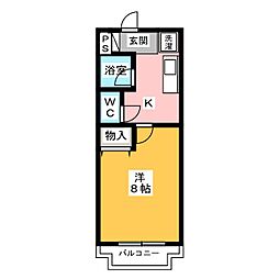 コーポアザミ 1DKの間取図画像