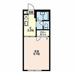 ツインコスモスA 1Kの間取図画像