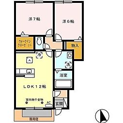 ルミエール20B 2LDKの間取図画像