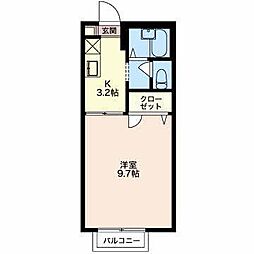 ツインコスモスA 1Kの間取図画像