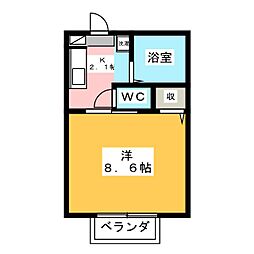 コーポi 1Kの間取図画像