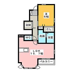 SGアネックス1 1LDKの間取図画像