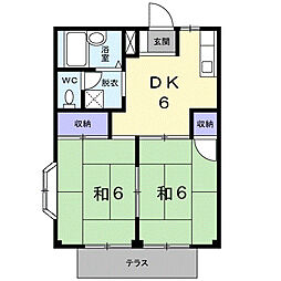 シャルマンB 2DKの間取図画像