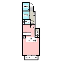 タウンヒルズ5 1Kの間取図画像