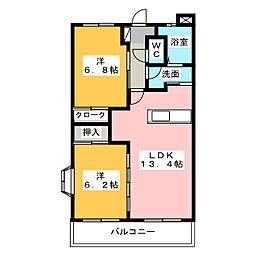 アネーロ 2LDKの間取図画像