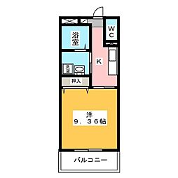 SKビル 1Kの間取図画像