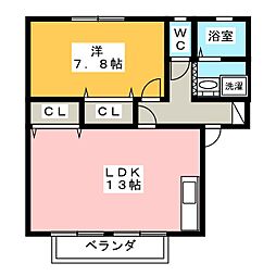 ルミエール池田 1LDKの間取図画像