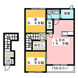 アライアンス 2LDKの間取図画像