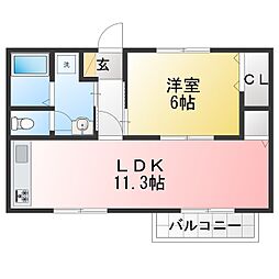 PRATO2 1LDKの間取図画像