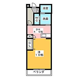 ベルアンジュール 1DKの間取図画像