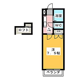 ハイツジュビロ 1Kの間取図画像