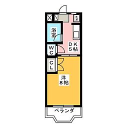 ファンタハウス 1DKの間取図画像