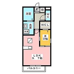 T-residence弐番館 1LDKの間取図画像