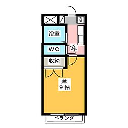 マンションロジュマン3 1Kの間取図画像