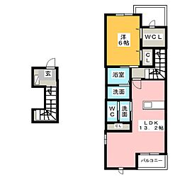 ユーイリーデ 1LDKの間取図画像