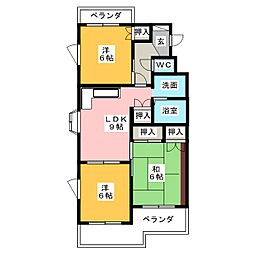 エスポワール富士見台 3LDKの間取図画像