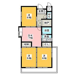 コーポKAMADA 3SDKの間取図画像