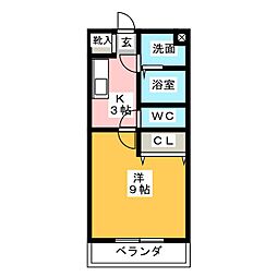 ウィンディ堀ノ内 1Kの間取図画像
