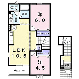 ラエスティーム 2LDKの間取図画像