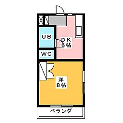 シンフォニー 1DKの間取図画像