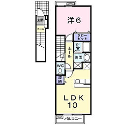 セントデフィ今之浦 1LDKの間取図画像