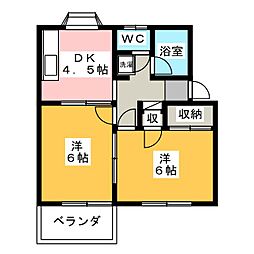 アベニューTSS 2DKの間取図画像