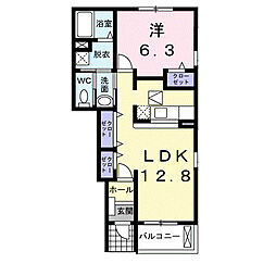 パルテ・カナーレ2 1LDKの間取図画像