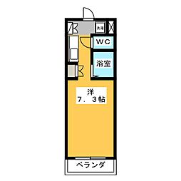 コミットメントガーデン ワンルームの間取図画像