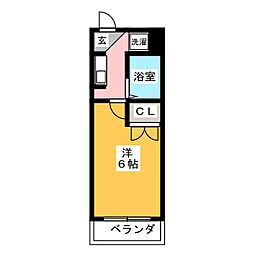 睦町ハイツ 1Kの間取図画像