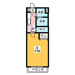 グランディア 1Kの間取図画像