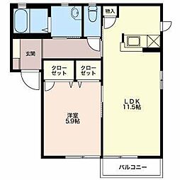 ステラ1 1LDKの間取図画像
