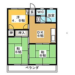 コーポ名和 3DKの間取図画像