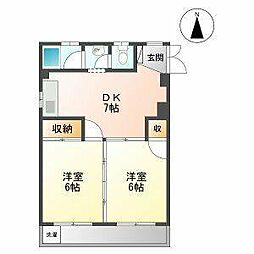 辻広ビル 2DKの間取図画像