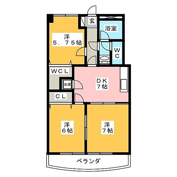 第2岐南ビル ｜岐阜県羽島郡岐南町上印食２丁目(賃貸マンション3DK・2階・58.00㎡)の写真 その2