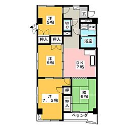 エステート23 5階4DKの間取り